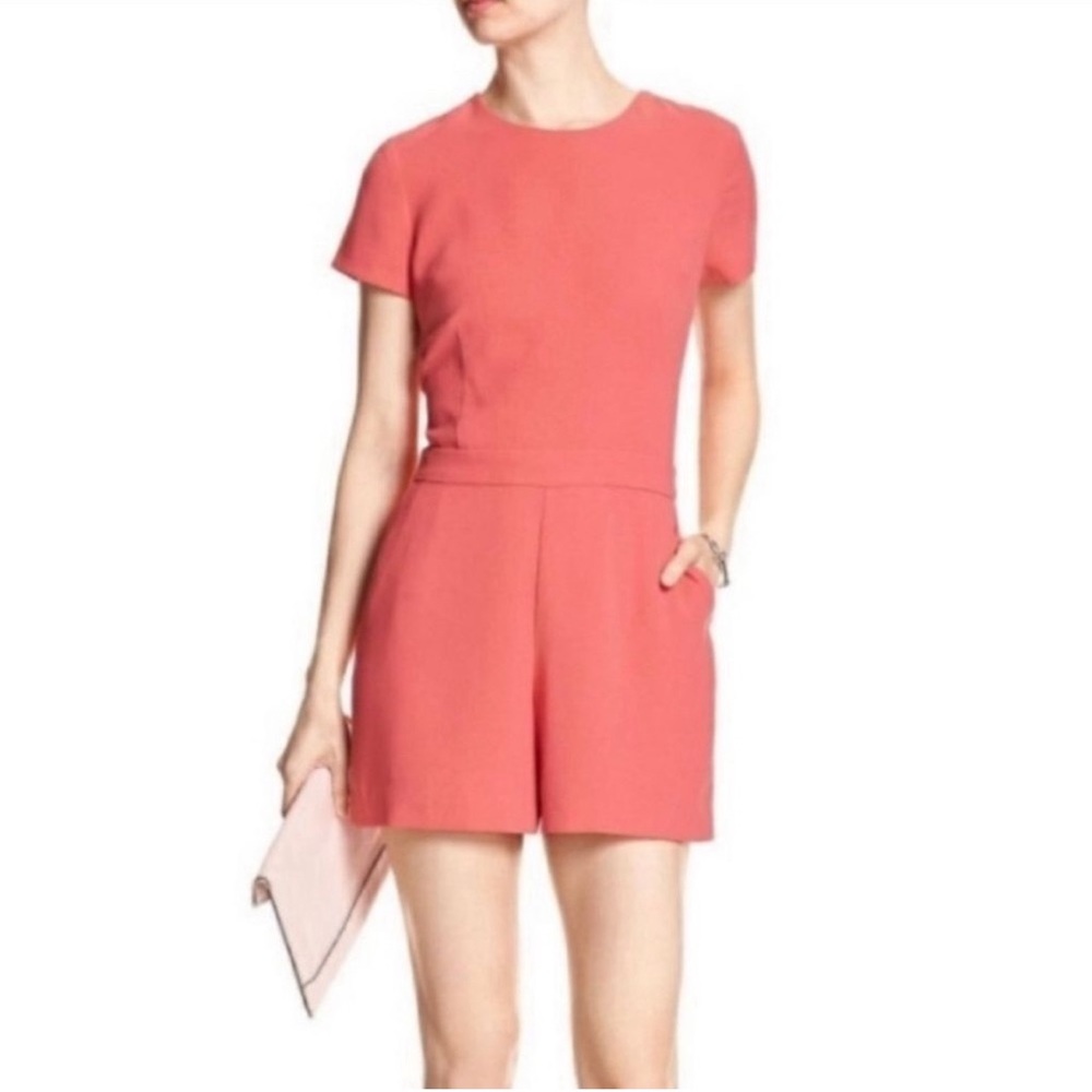 Banana Republic Pink Romper with Pockets Size 6